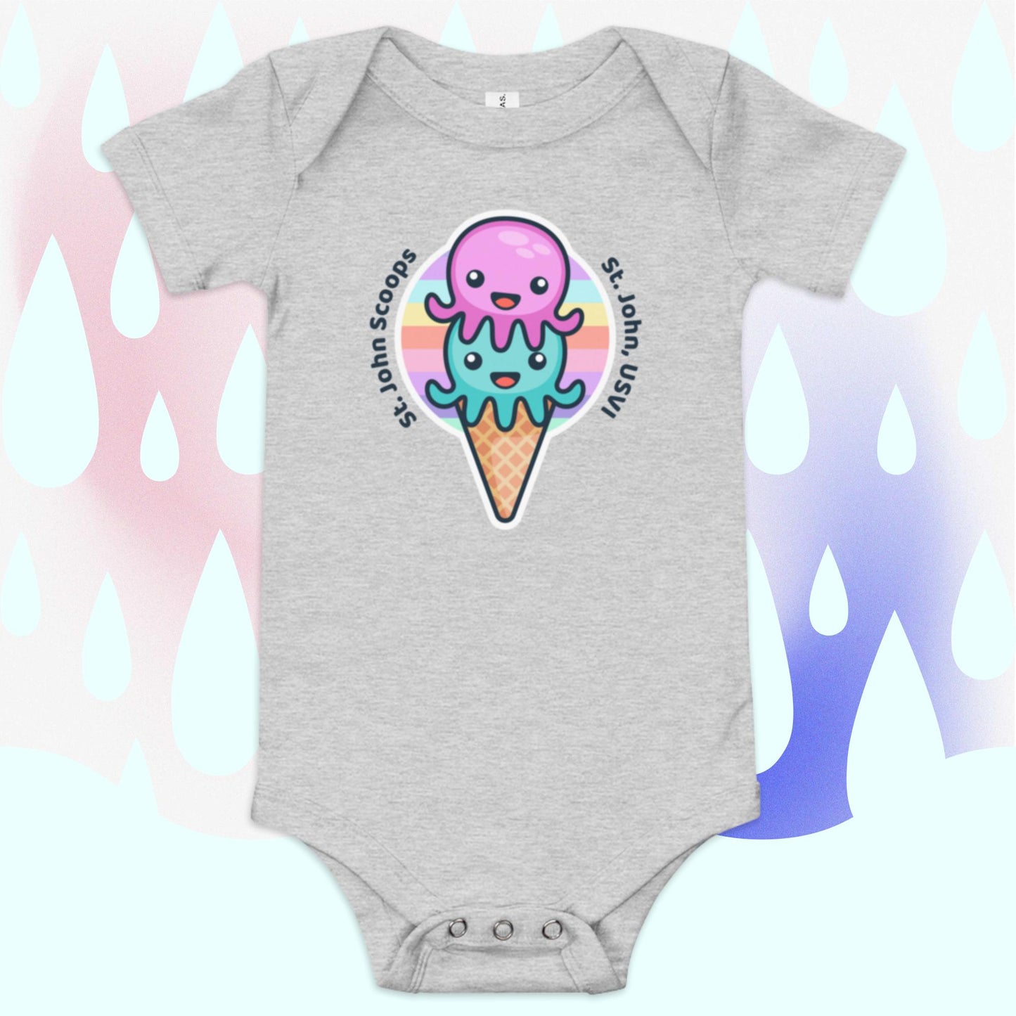Baby Onesie Octopus Pink/Blue