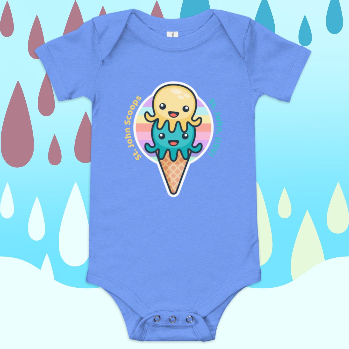 Baby Onesie Octopus Yellow/Blue