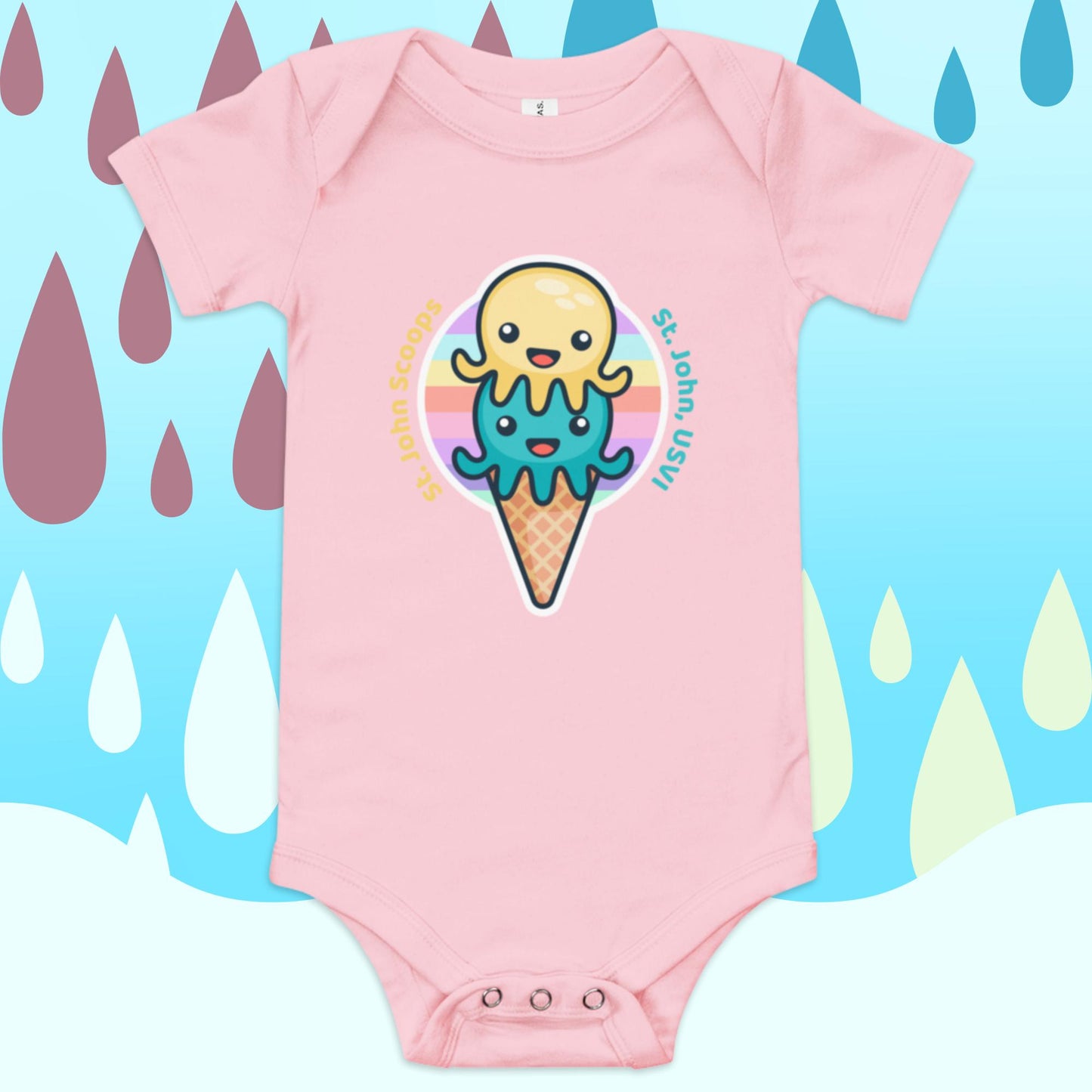 Baby Onesie Octopus Yellow/Blue