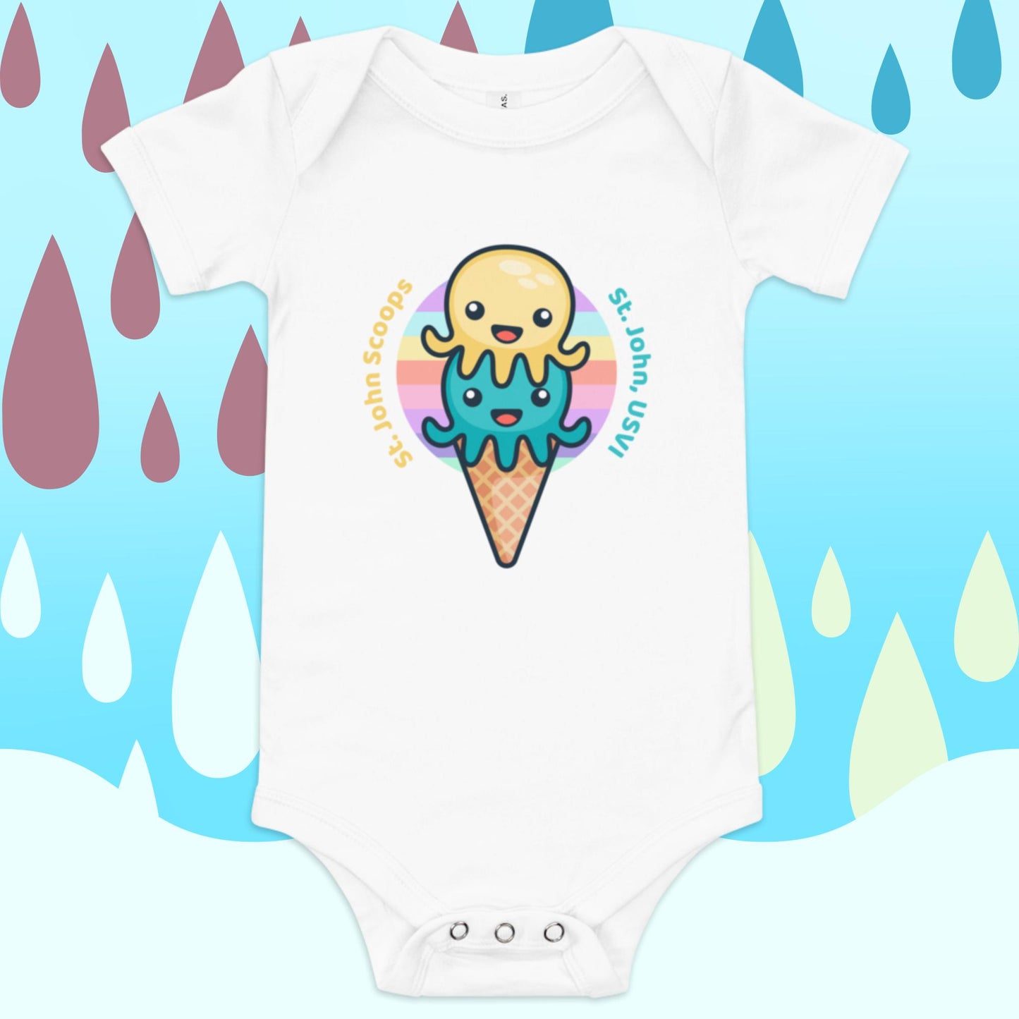 Baby Onesie Octopus Yellow/Blue