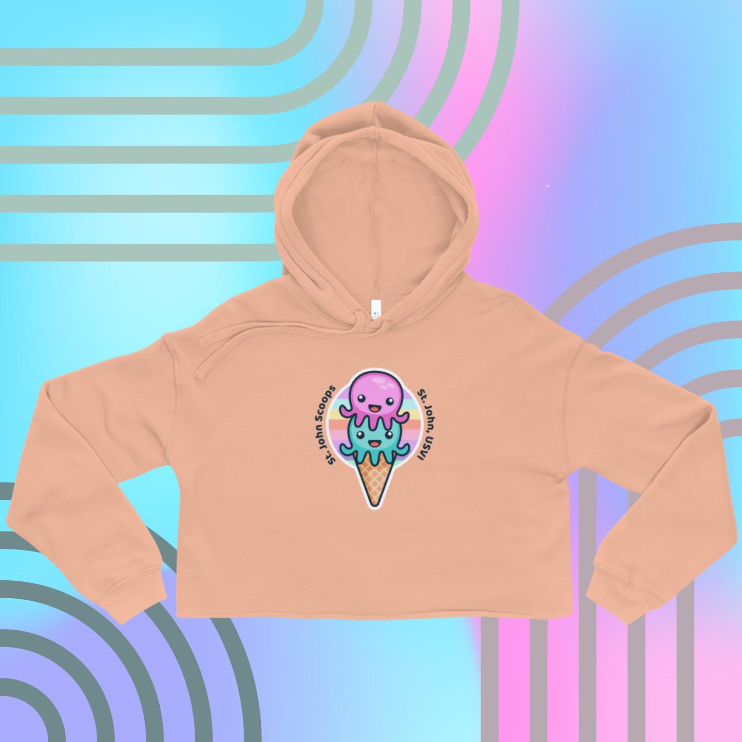 Adult Crop Hoodie Octopus