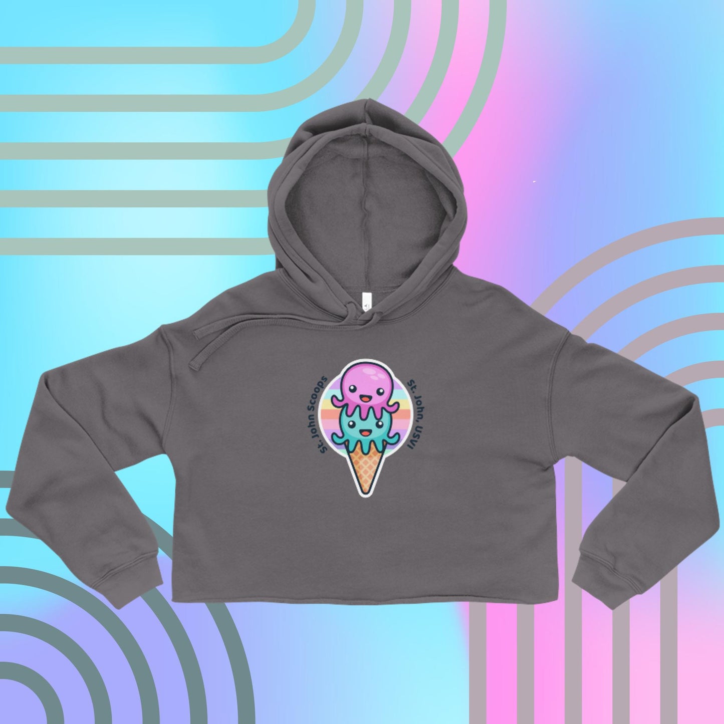 Adult Crop Hoodie Octopus