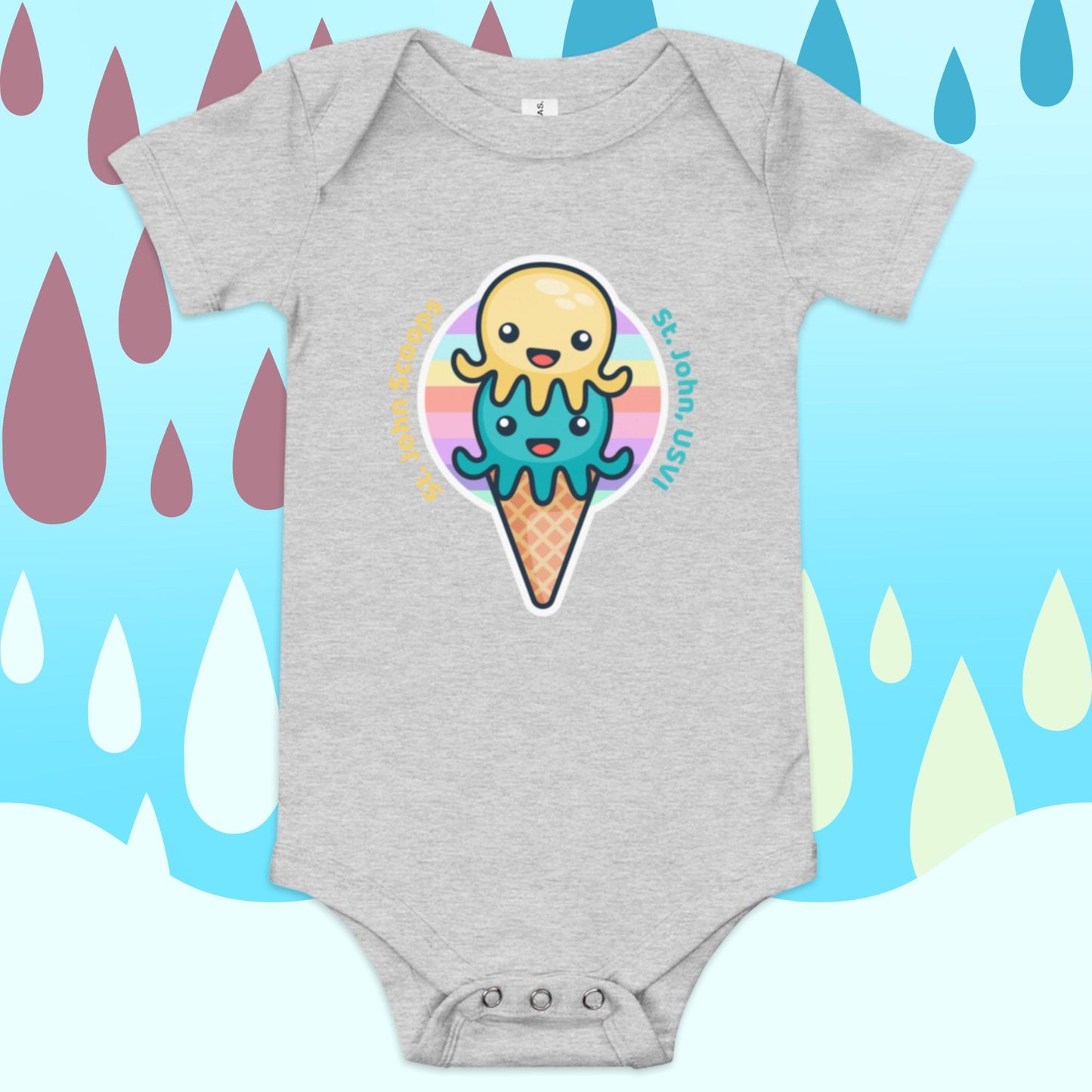 Baby Onesie Octopus Yellow/Blue