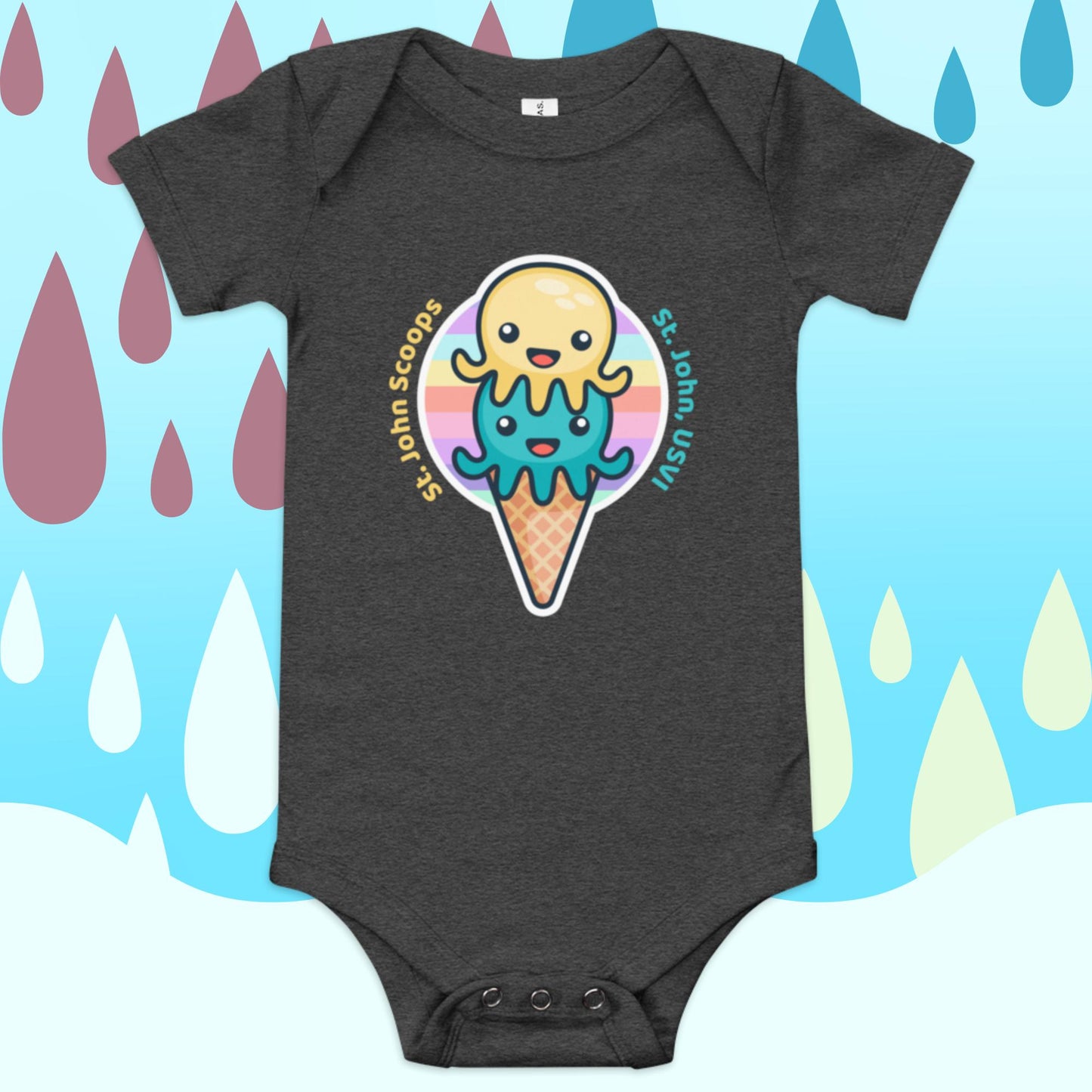 Baby Onesie Octopus Yellow/Blue