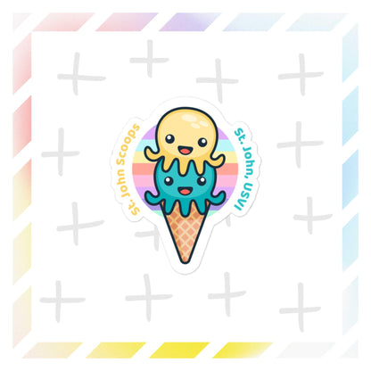 Sticker Octopus Yellow/Blue