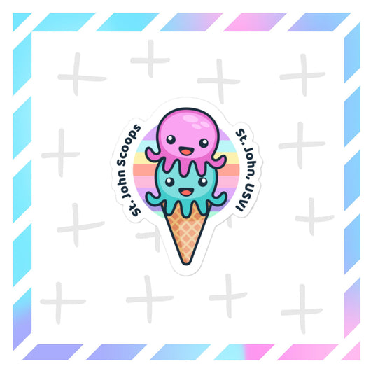 Sticker Octopus Pink/Blue