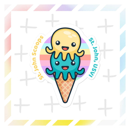 Sticker Octopus Yellow/Blue