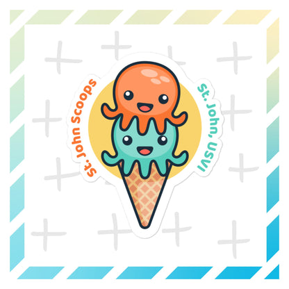 Sticker Octopus Orange/Blue