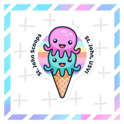 Sticker Octopus Pink/Blue