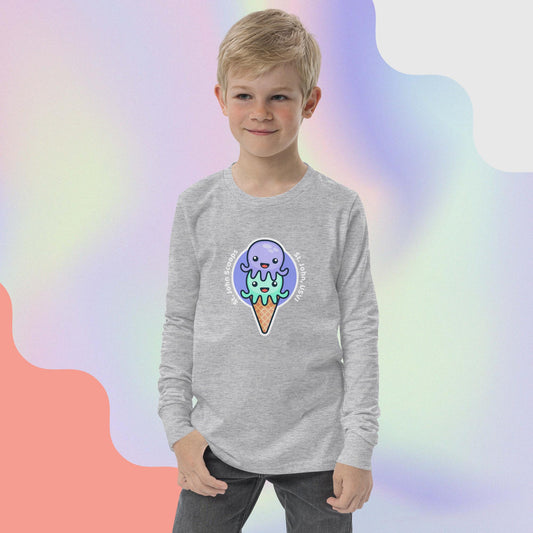 Youth Long Sleeve Tee Octopus Purple/Green